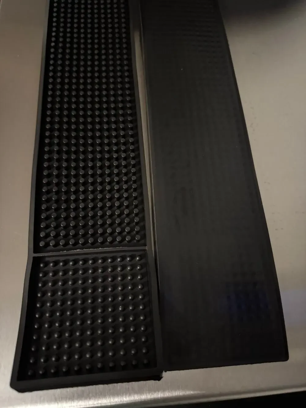 Noverlife 2 Pack Black Rubber Bar Spill Mats 23.5 x 3 Inch Non Slip Rail Mat